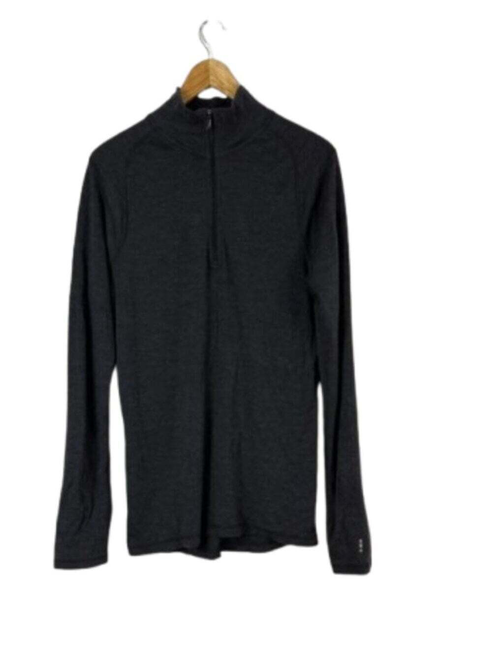 Smartwool Charcoal Merino 250 Pullover with Colorful Neck Tape